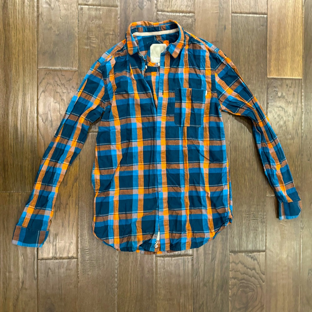Mens Bench 100% Cotton Button Down Long Sleeve